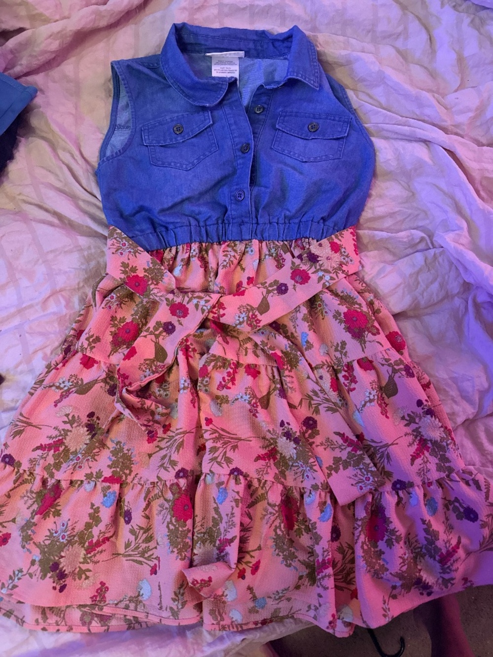 Bonnie Jean Sleeveless Dress floral flare Girls size 10